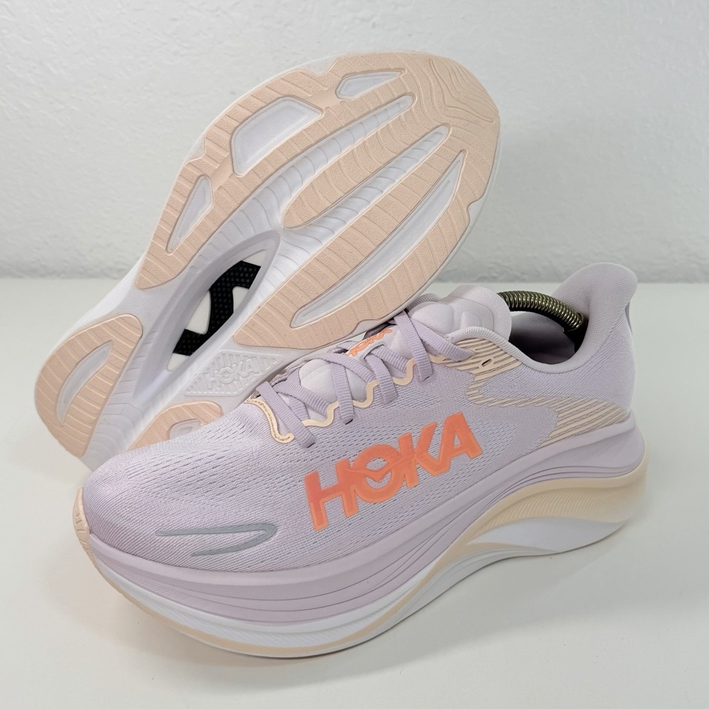 HOKA Skyward X 2 Running Shoes Womens 9 B Lilac Cream / Tangerine Glow New